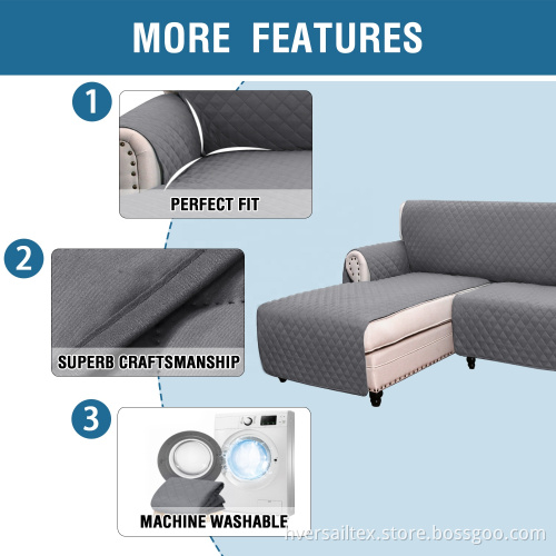 Reversible Sofa Slipcover L Shape Couch Cover